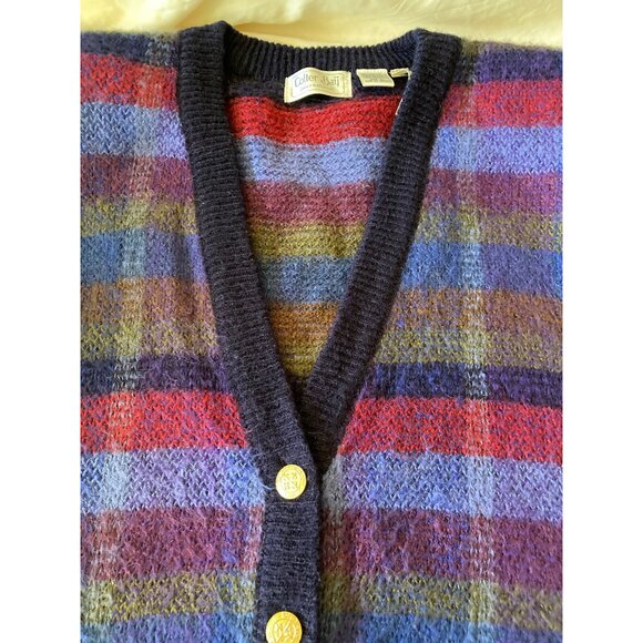 Colter Bay Int Vintage Multicolor Cardigan Pullover Sweater L 2 pocket 5 button - Picture 10 of 16